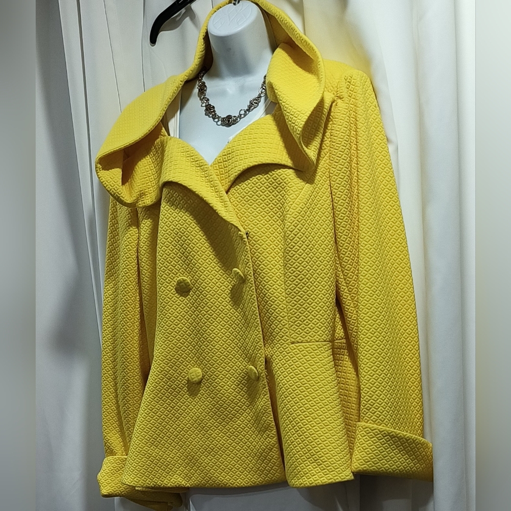 Ashro Vibrant Yellow Pea Coat - Picture 15 of 15